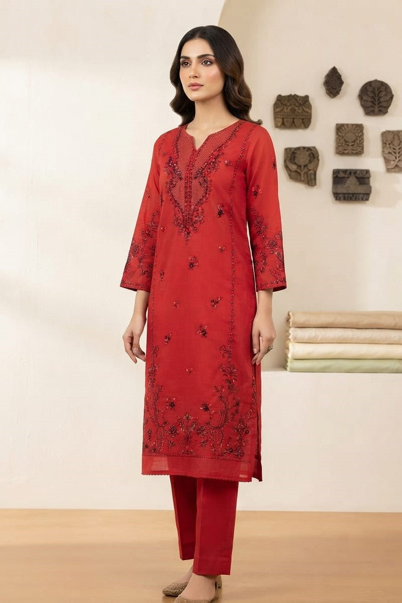 Designer Unstitched Embroidered ST Lawn 2pc