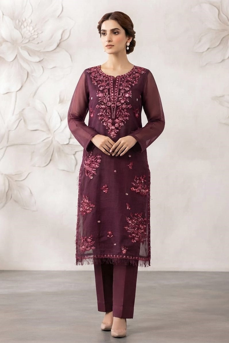Designer Unstitched Embroidered ST Lawn 2pc