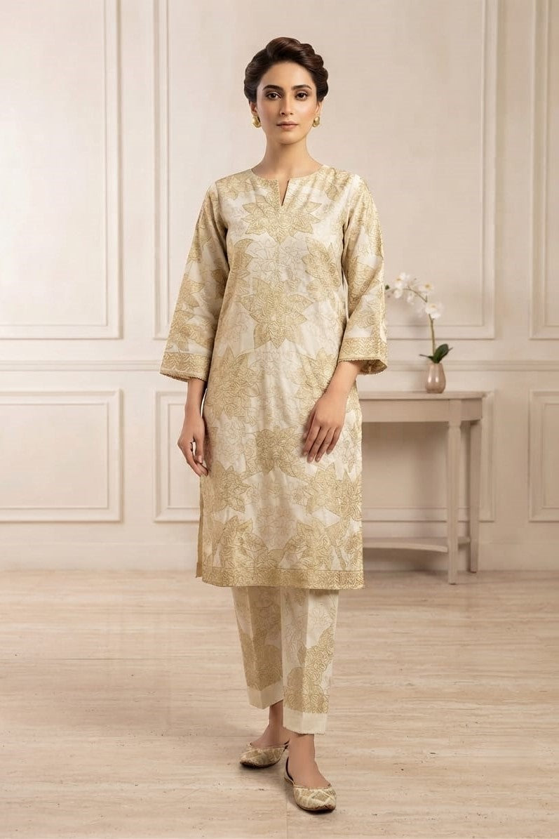 Designer Unstitched Embroidered ST Lawn 2pc