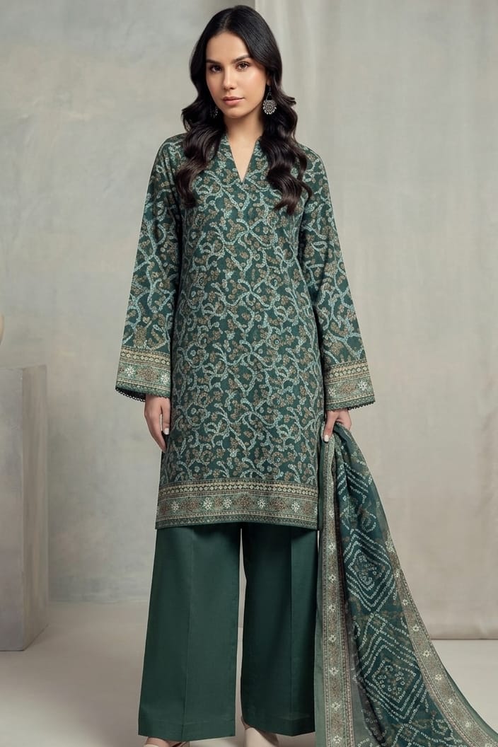 Khaadi Unstitched Printed Cambric 3pc