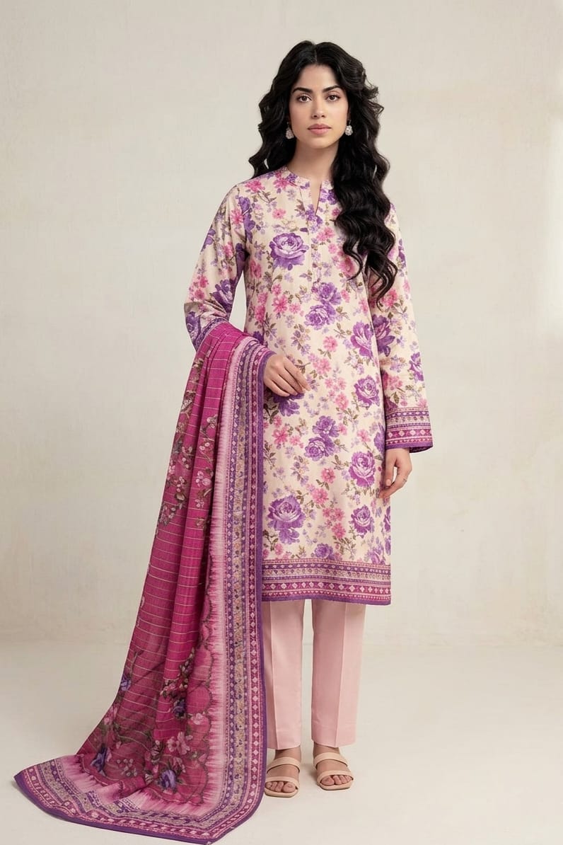 Khaadi Unstitched Printed Cambric 3pc