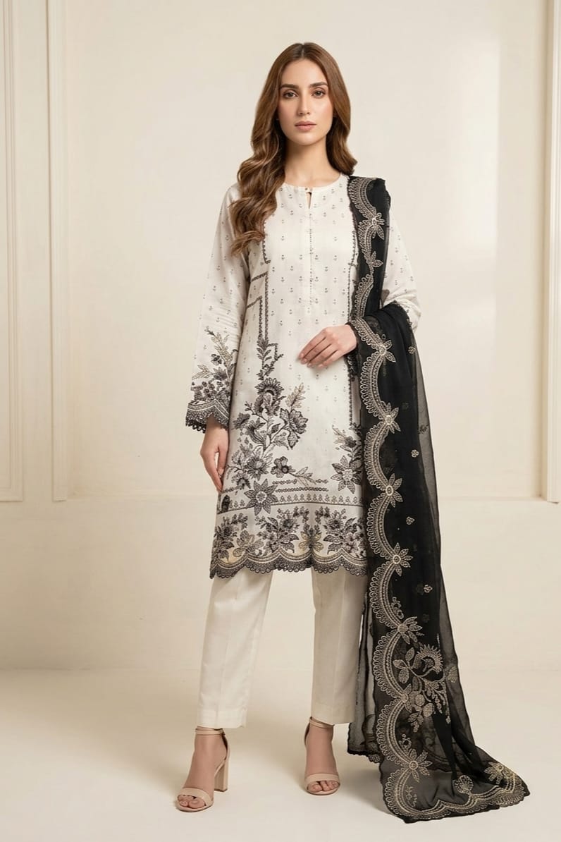 Khaadi Unstitched Printed Cambric 3pc