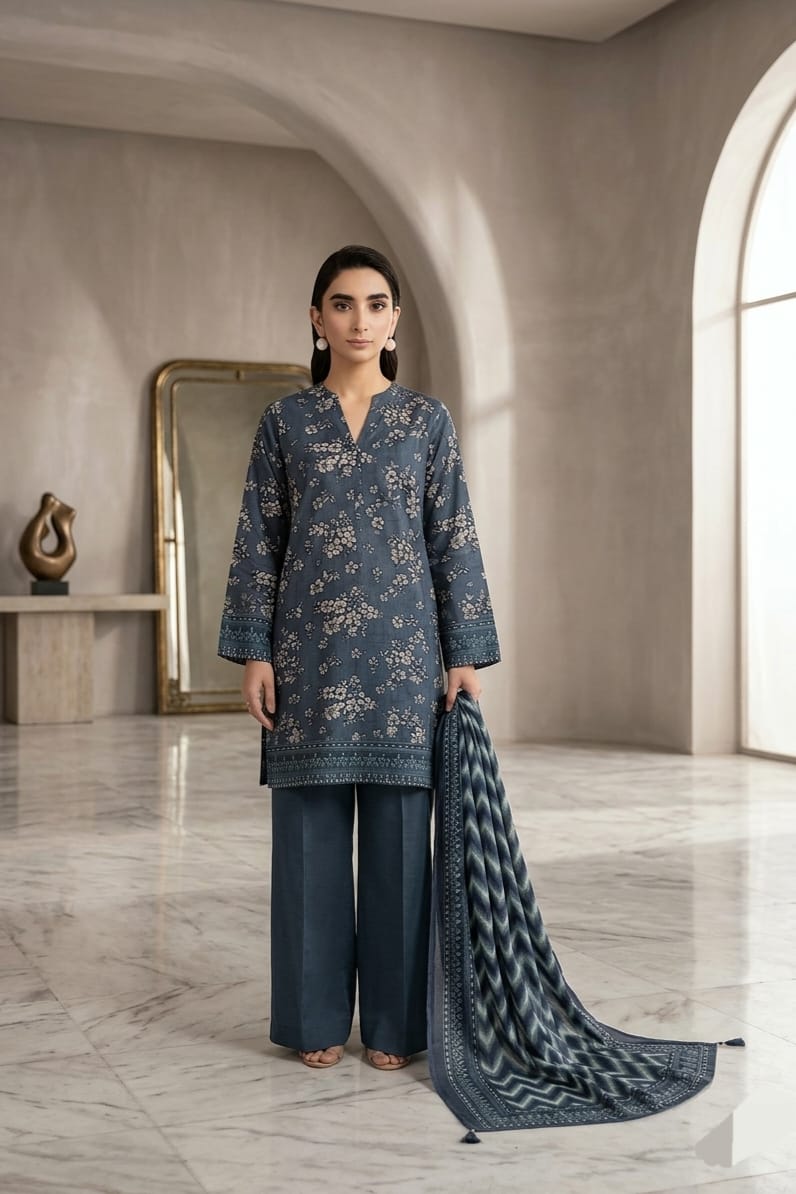 Khaadi Unstitched Printed Cambric 3pc