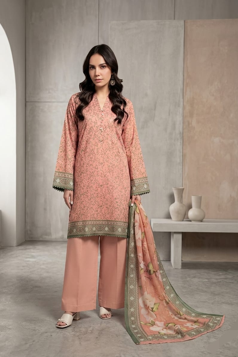 Khaadi Unstitched Printed Cambric 3pc