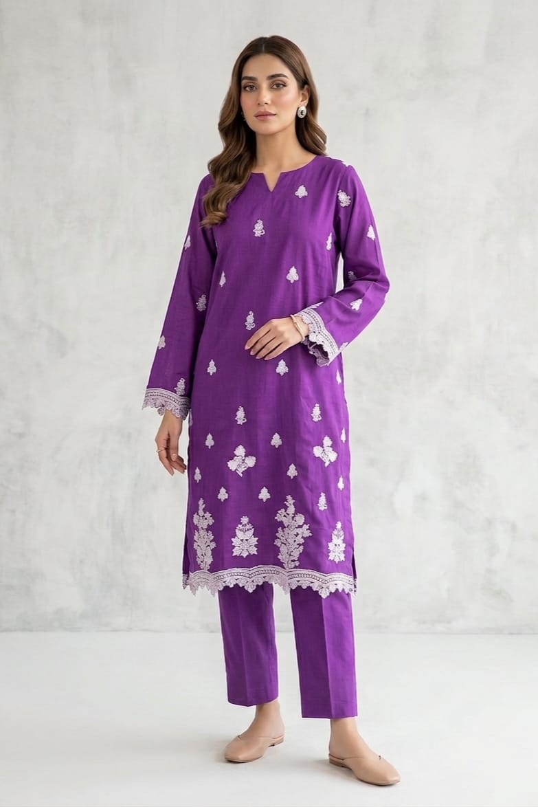 Khaadi Stitched Embroidered Lawn ST 2pc