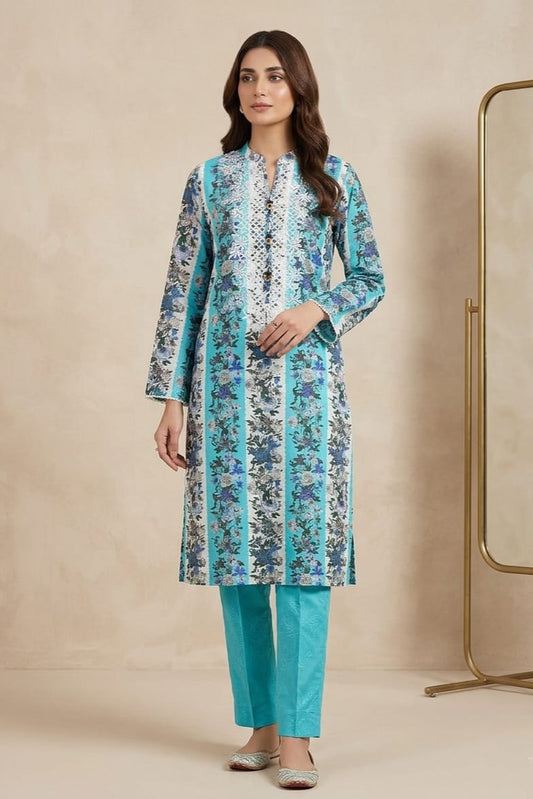 Khaadi Stitched Embroidered Lawn ST 2pc