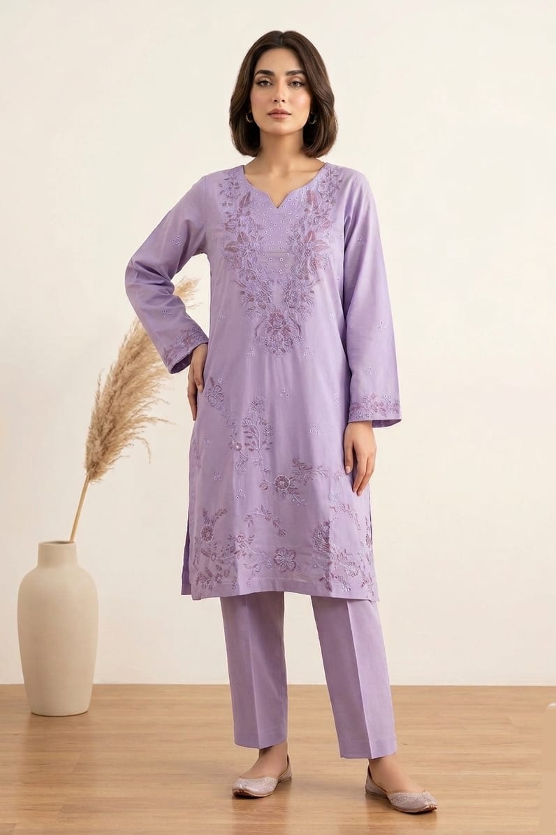 Ethnic Stitched Embroidered Lawn ST 2pc