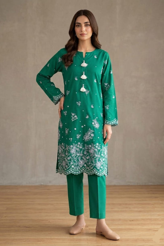 Ethnic Stitched Embroidered Lawn ST 2pc