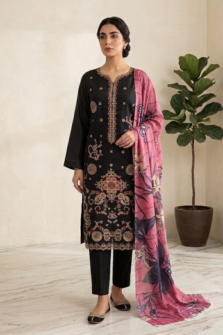 Tawakal Unstitched Embroidered Lawn 3pc
