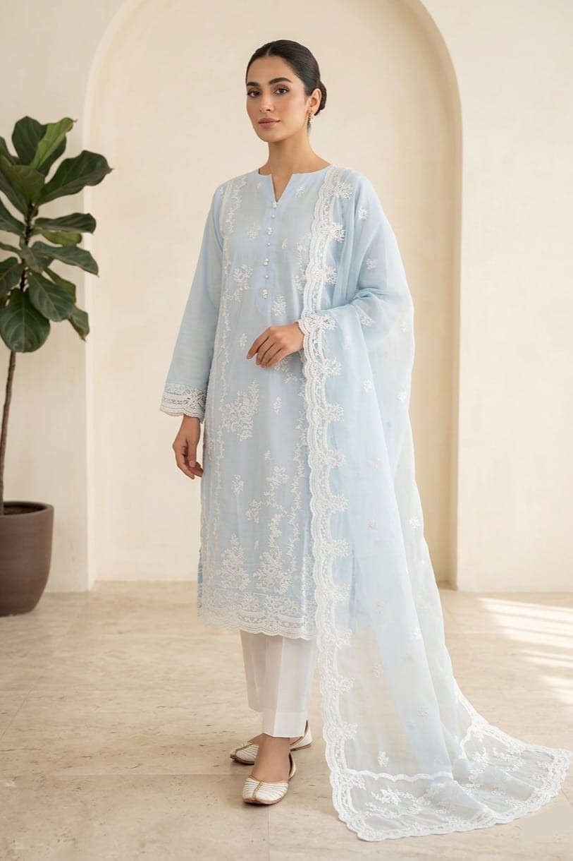 Tawakal Unstitched Embroidered Lawn 3pc