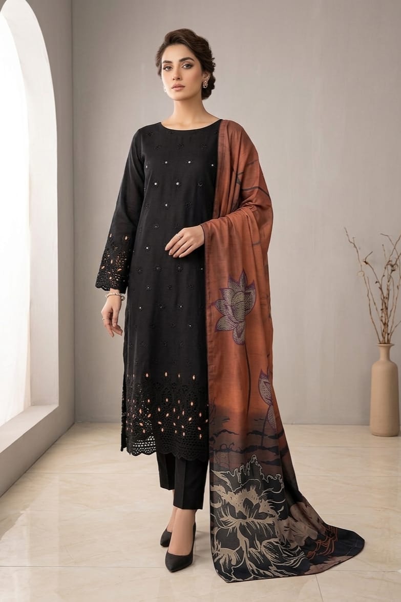 Tawakal Unstitched Embroidered Lawn 3pc