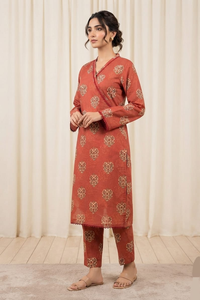 Bin Saeed Stitched Printed Lawn ST 2pc