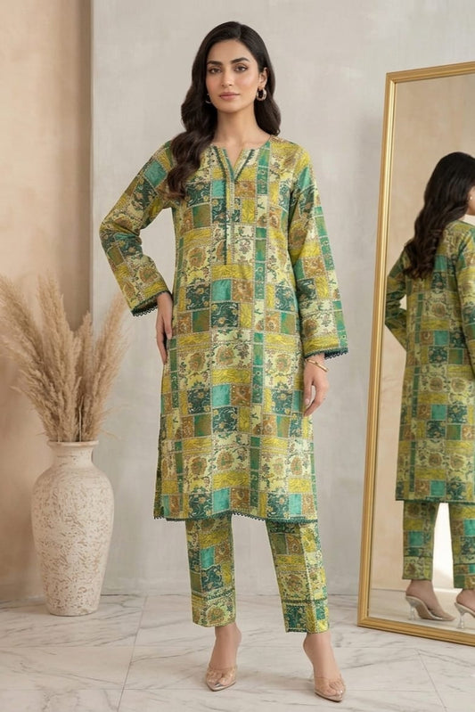 Bin Saeed Stitched Printed Lawn ST 2pc