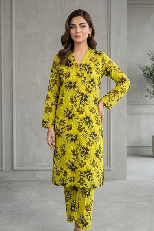 Bin Saeed Stitched Printed Lawn ST 2pc