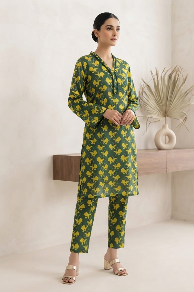 Bin Saeed Stitched Printed Lawn ST 2pc