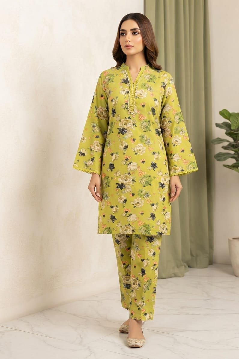 Bin Saeed Stitched Printed Lawn ST 2pc
