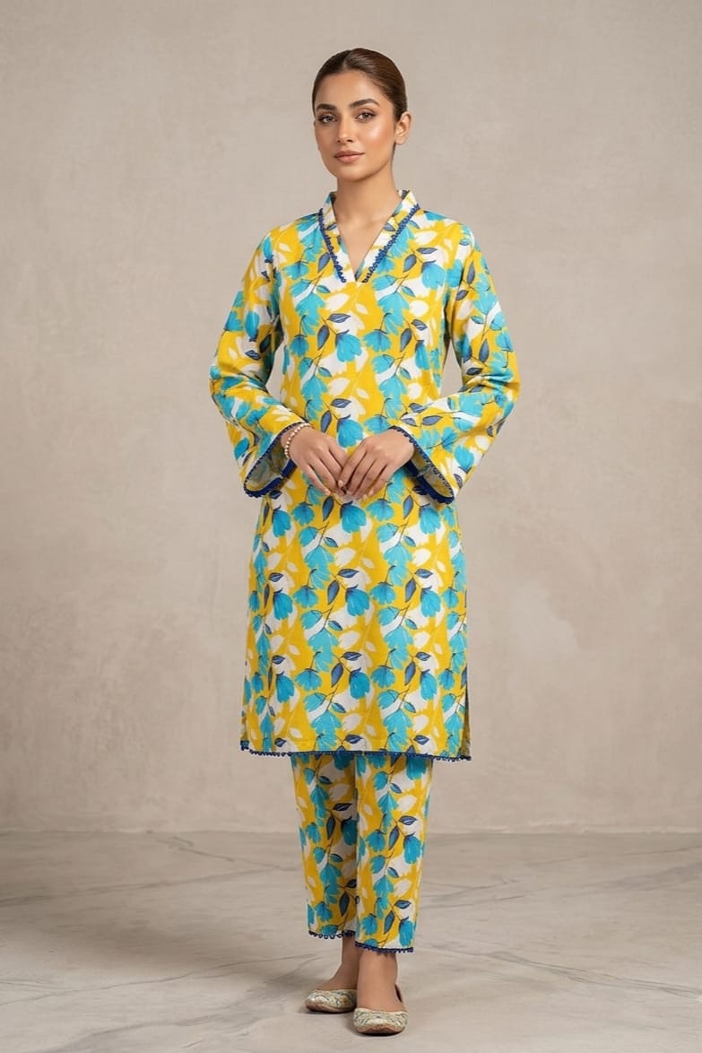 Bin Saeed Stitched Printed Lawn ST 2pc