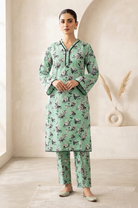 Khaadi Stitched Printed Lawn Allover ST 2pc