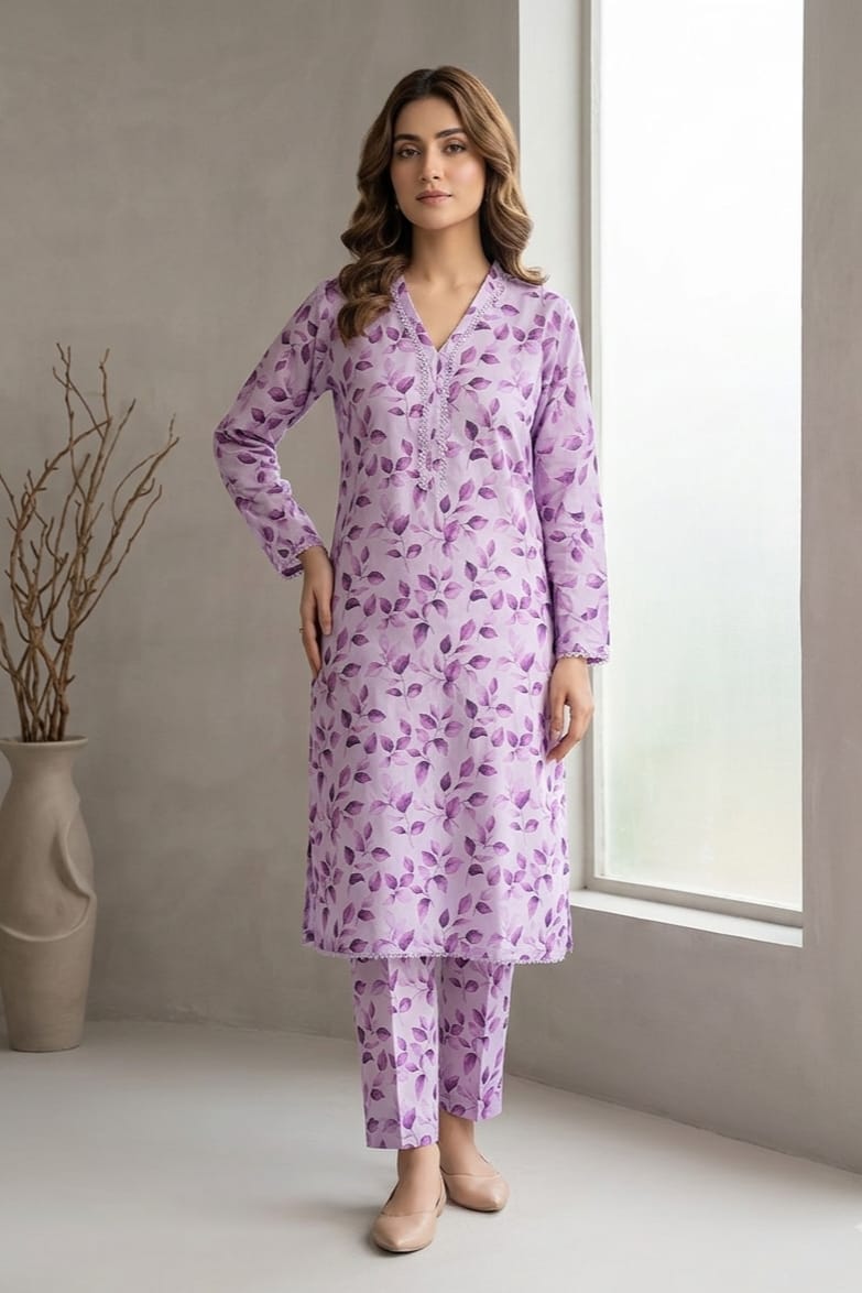 Khaadi Stitched Printed Lawn Allover ST 2pc