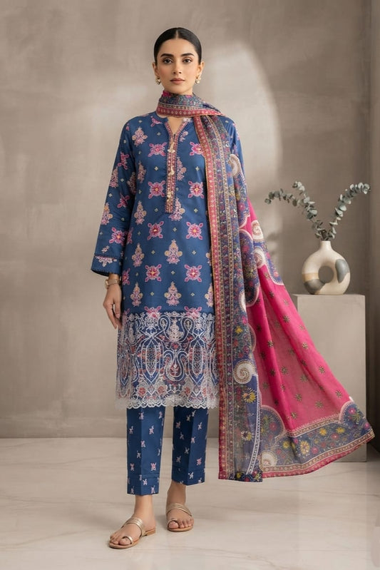 Zahra Noor Stitched Embroidered Lawn 3pc