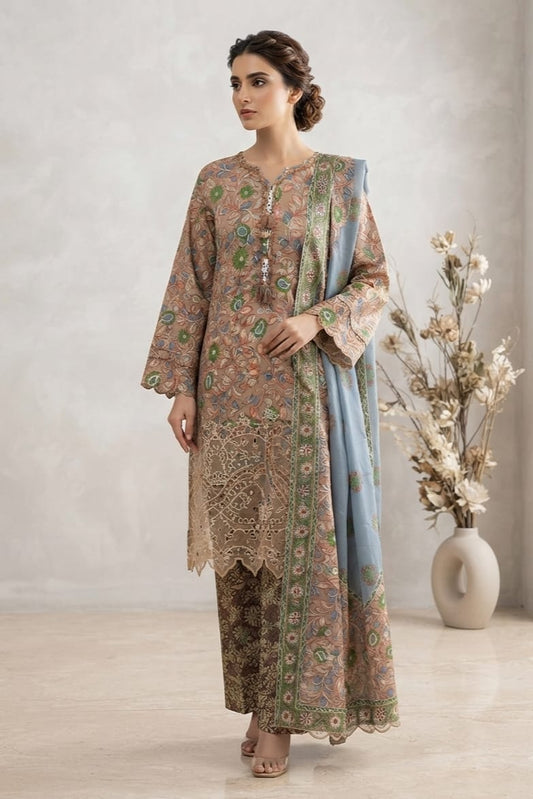 Zahra Noor Stitched Embroidered Lawn 3pc