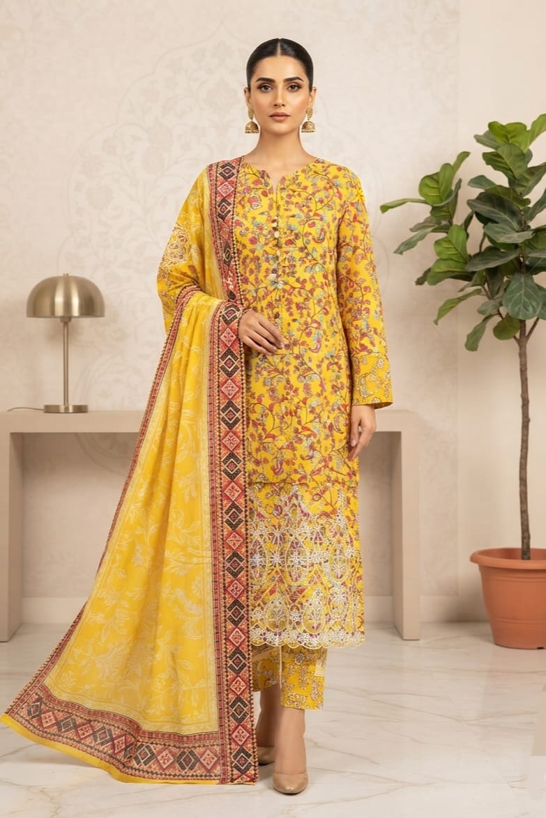 Zahra Noor Stitched Embroidered Lawn 3pc
