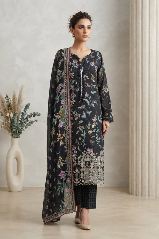 Zahra Noor Stitched Embroidered Lawn 3pc