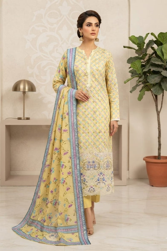 Zahra Noor Stitched Embroidered Lawn 3pc
