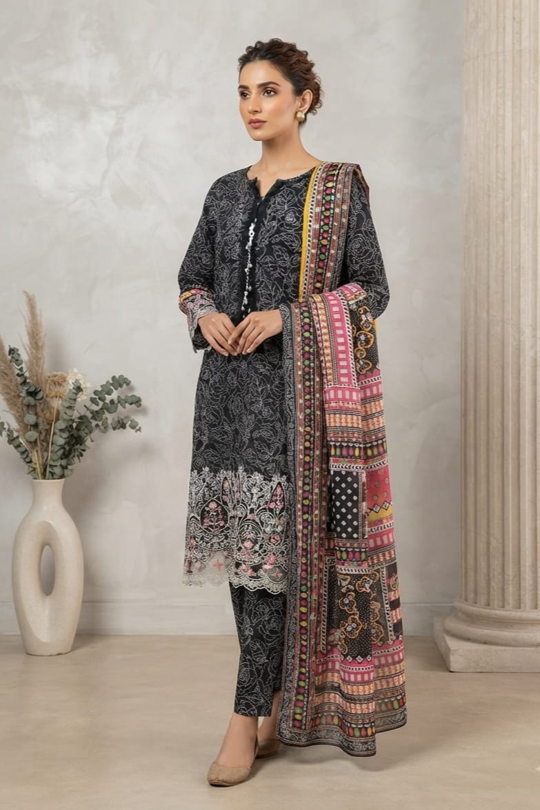 Zahra Noor Stitched Embroidered Lawn 3pc