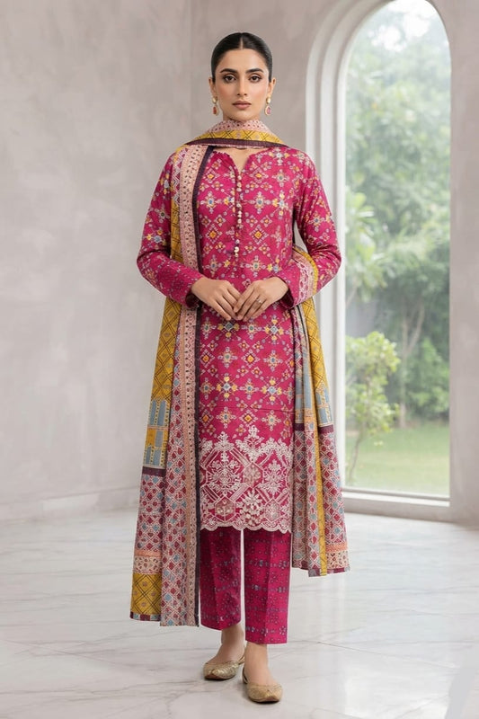Zahra Noor Stitched Embroidered Lawn 3pc