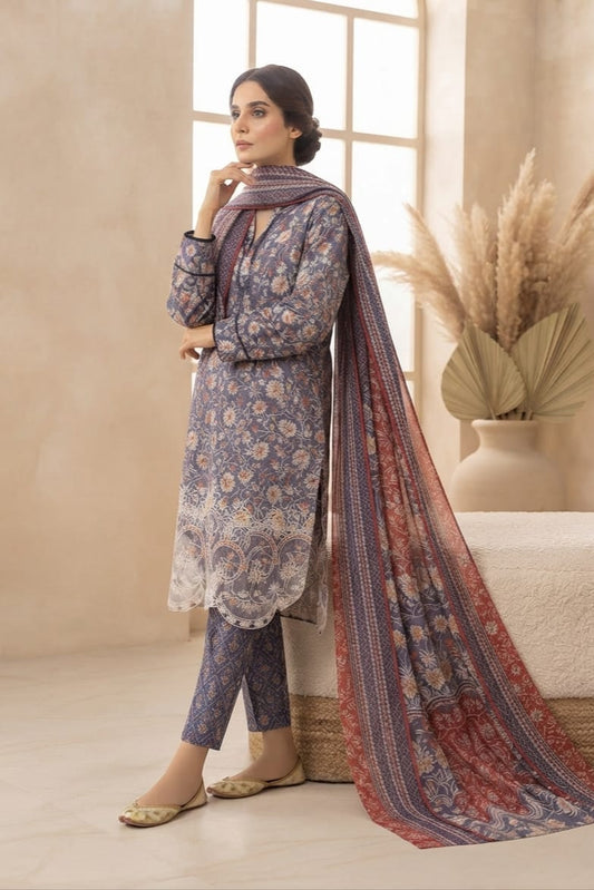 Zahra Noor Stitched Embroidered Lawn 3pc