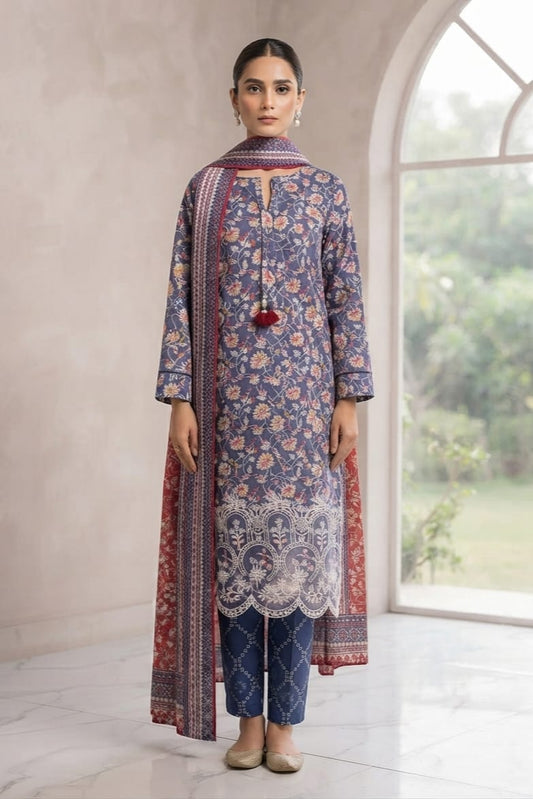 Zahra Noor Stitched Embroidered Lawn 3pc