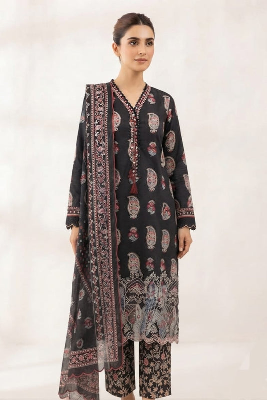 Zahra Noor Stitched Embroidered Lawn 3pc