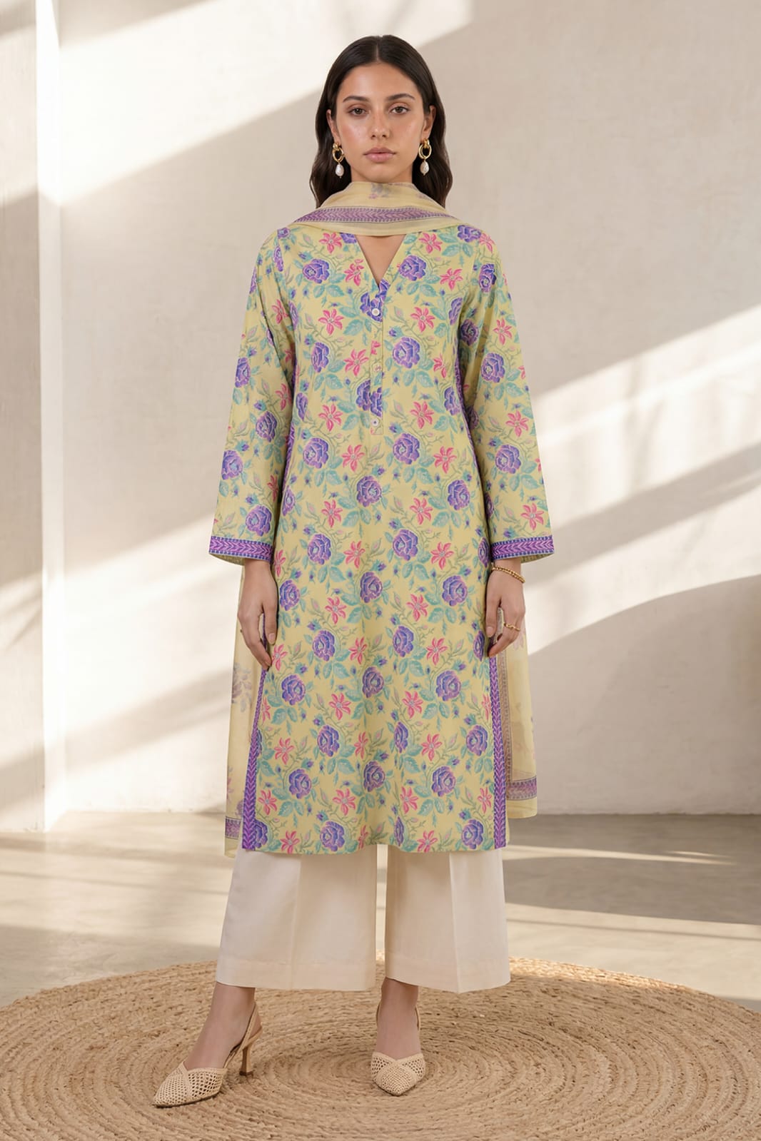 Zellbury Stitched Printed Lawn Shirt