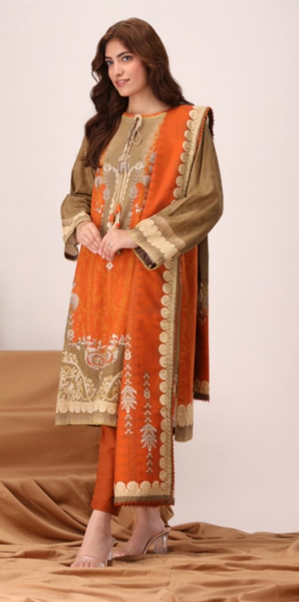 Suhana Printed Slub Khaddar 3pc