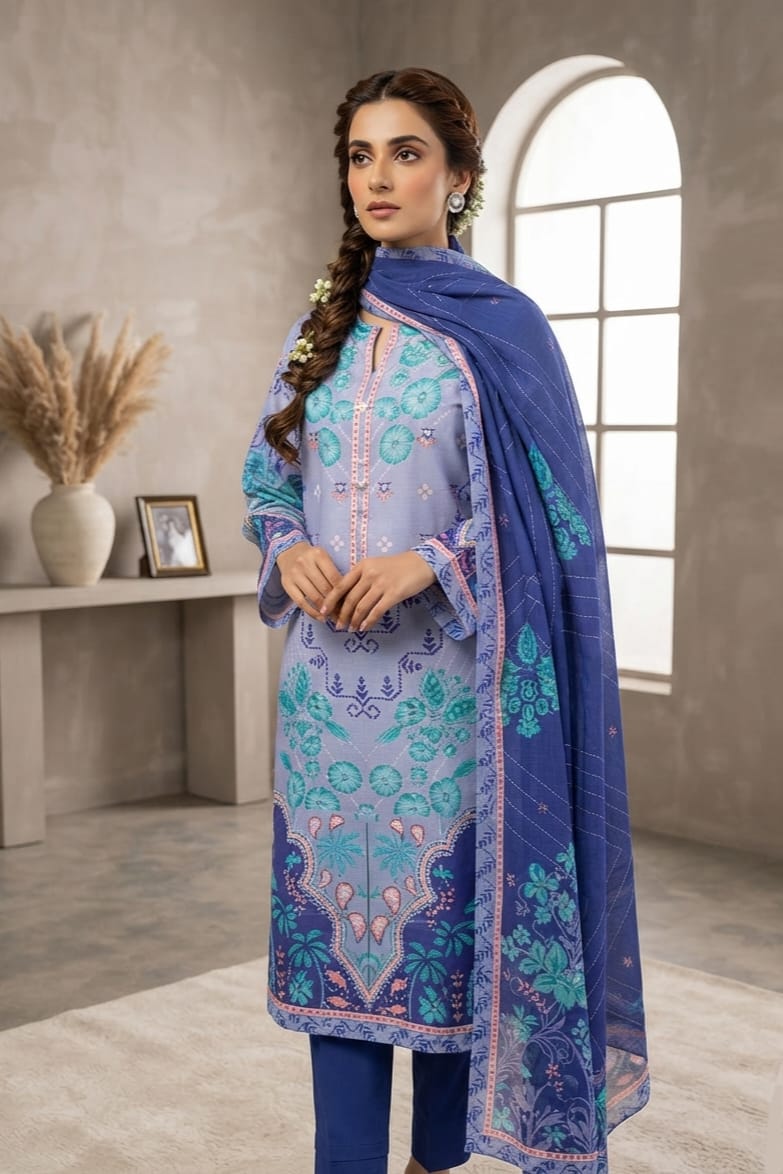 Zellbury Stitched Printed Lawn 3pc