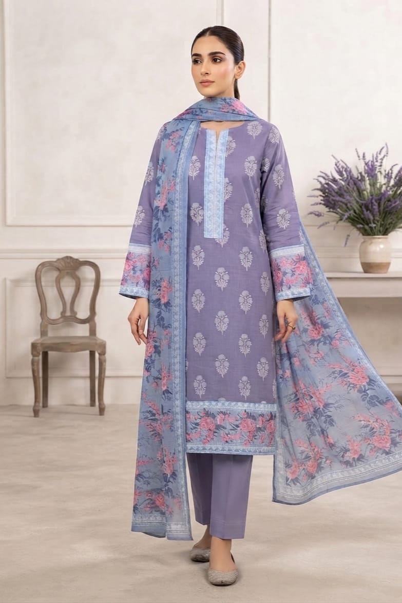 Zellbury Stitched Printed Lawn 3pc