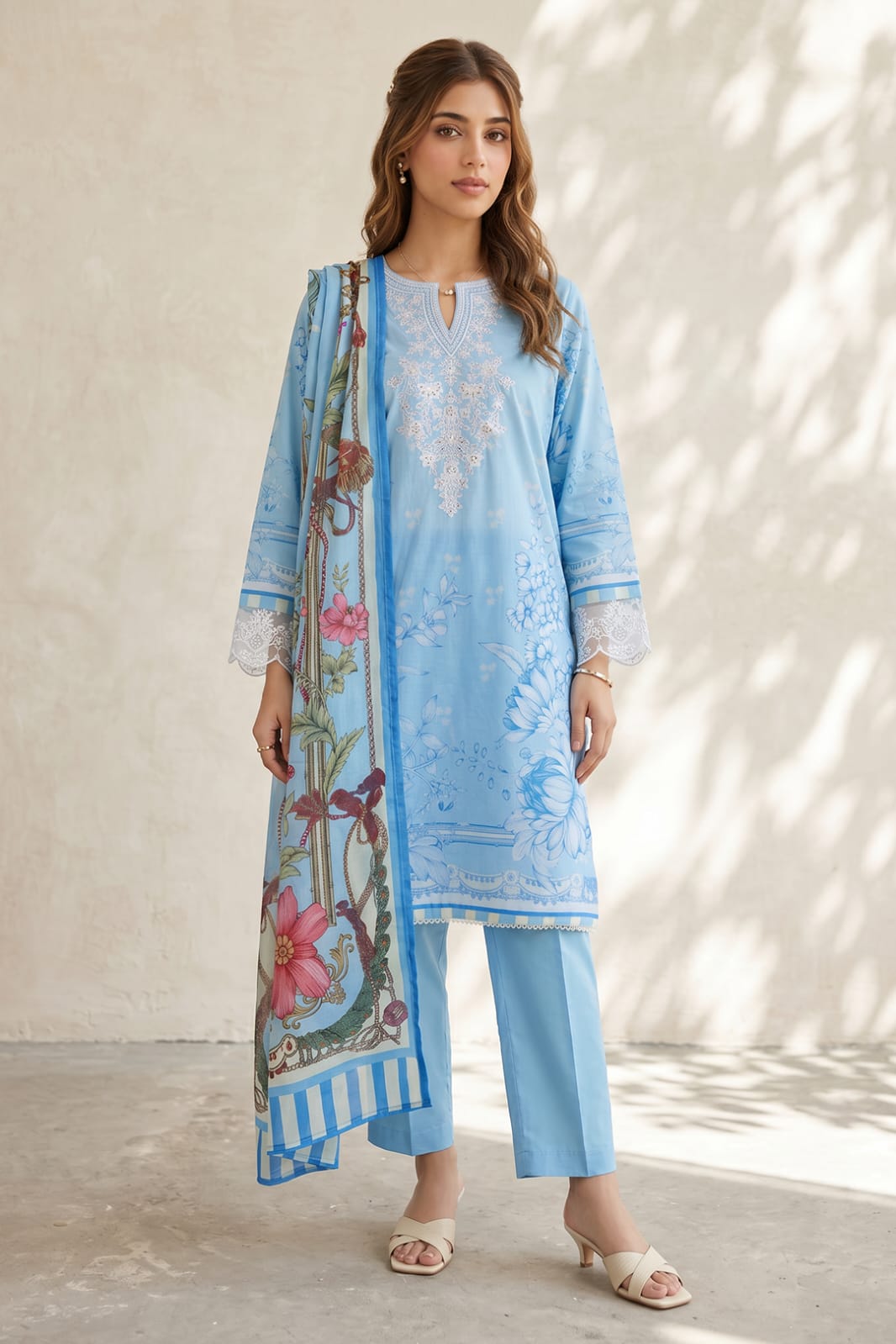 Zellbury Stitched Embroidered Lawn 3pc