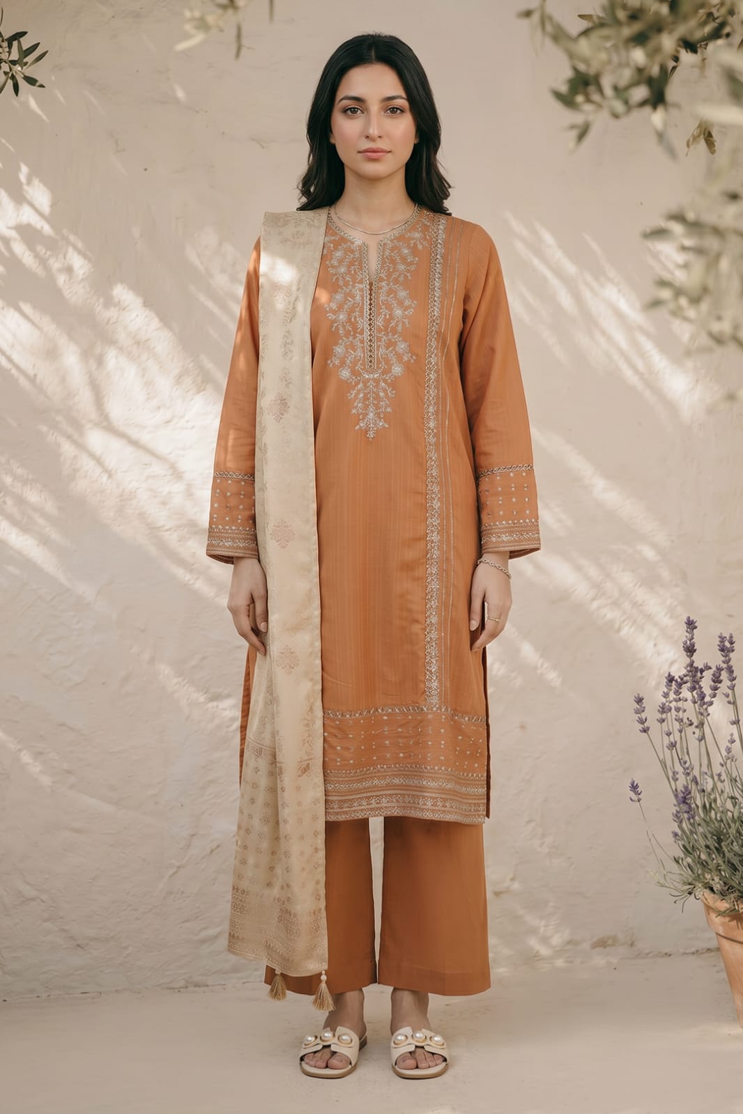 Zellbury Stitched Embroidered Lawn 3pc