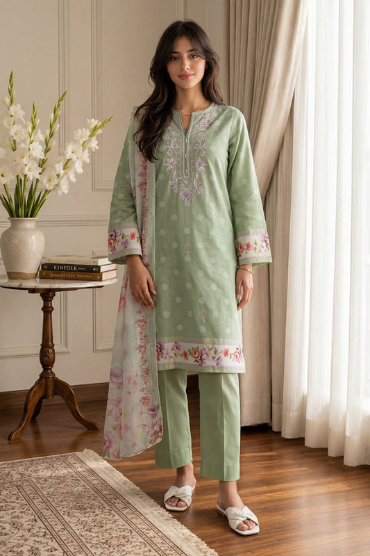 Zellbury Stitched Embroidered Lawn 3pc