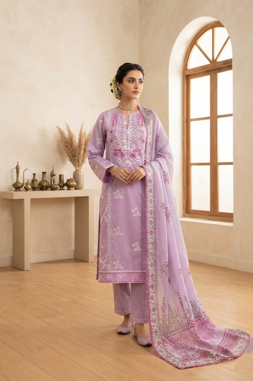 Zellbury Stitched Embroidered Lawn 3pc