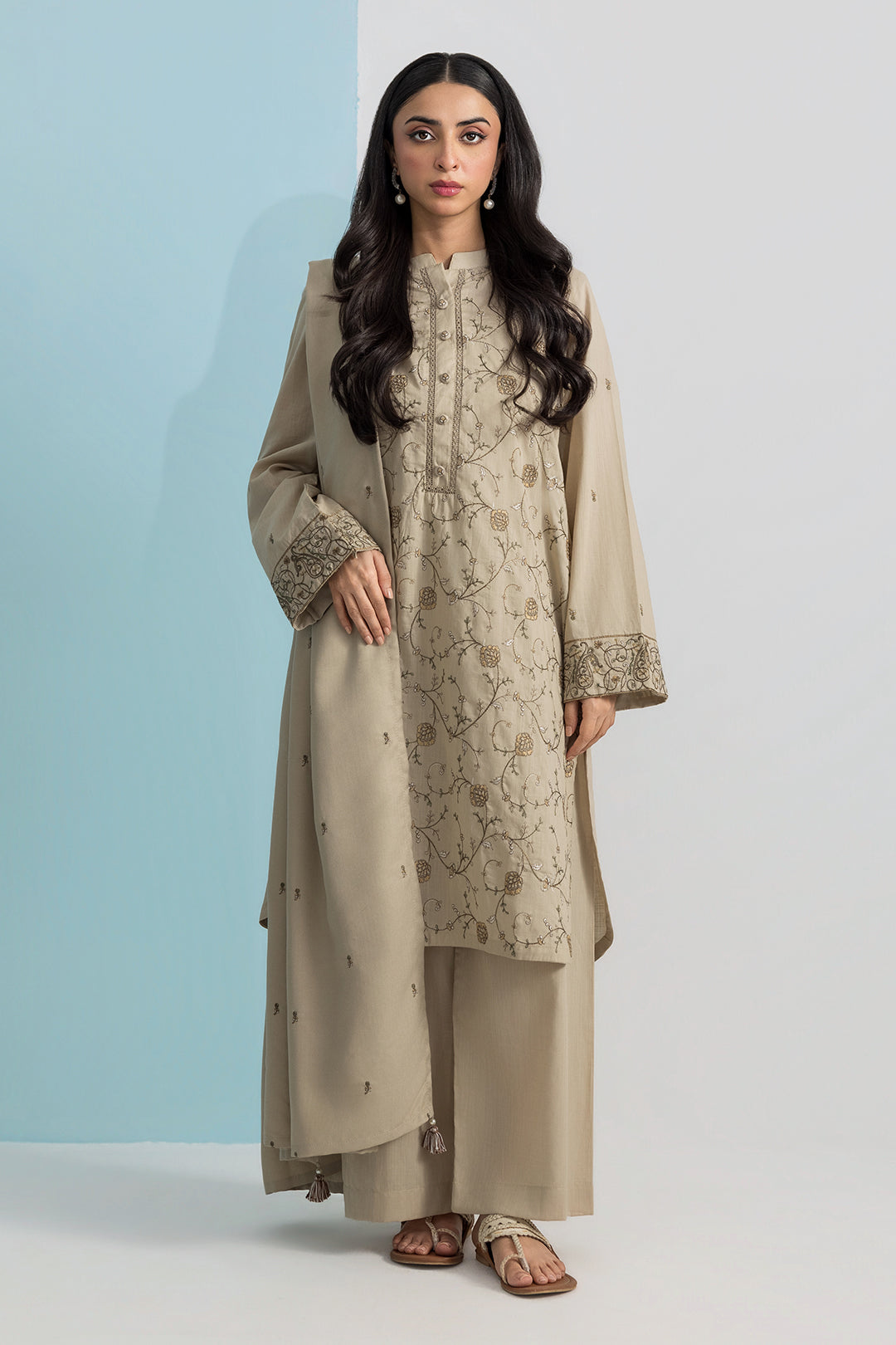 Zellbury Stitched Embroidered Lawn 3pc