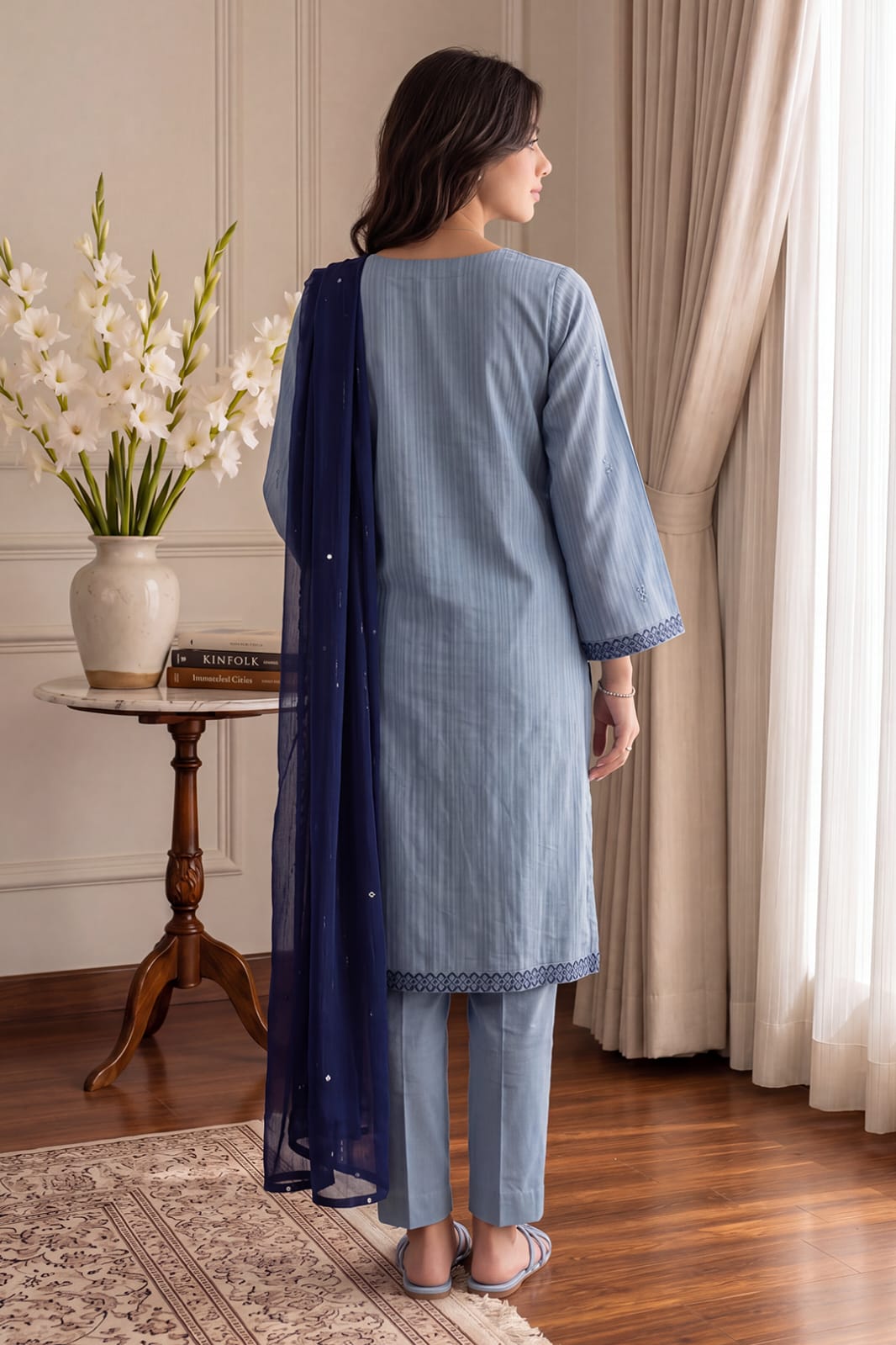 Zellbury Stitched Embroidered Lawn 3pc