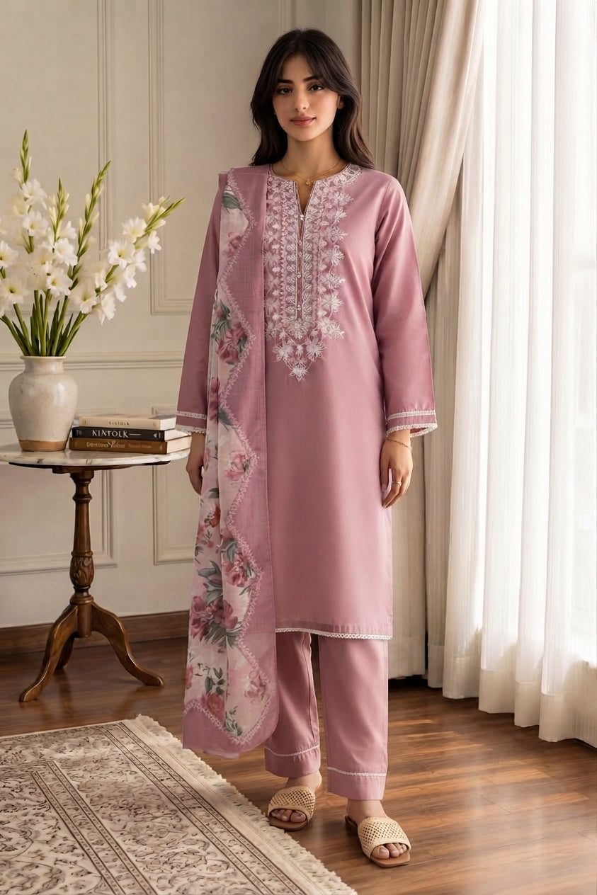 Zellbury Stitched Embroidered Lawn 3pc