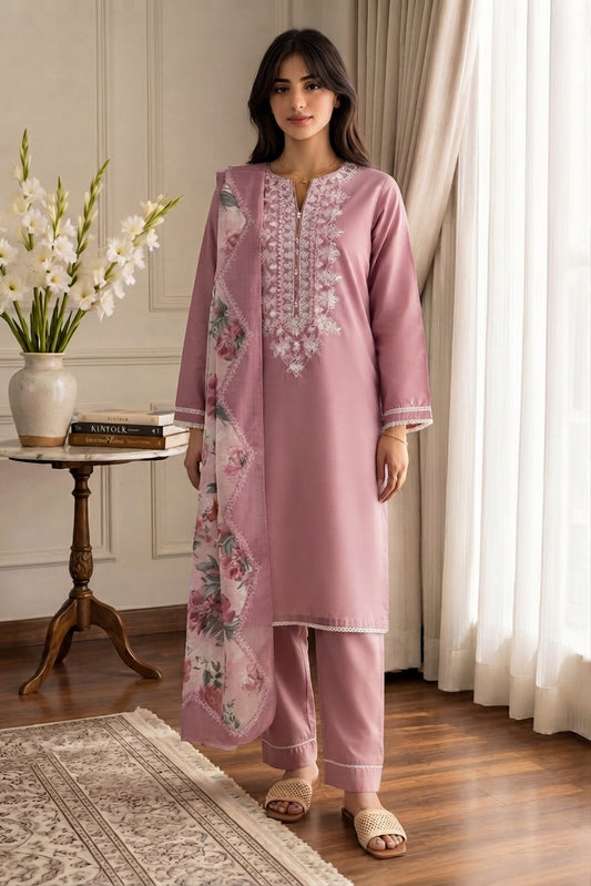 Zellbury Stitched Embroidered Lawn 3pc