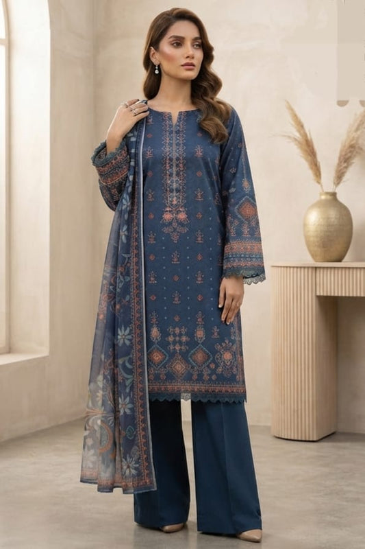 La Reine Unstitched Printed Lawn 3pc