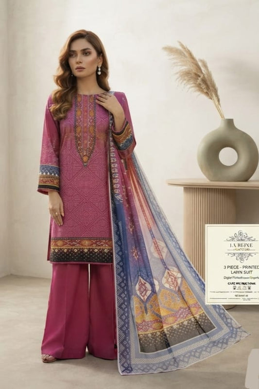 La Reine Unstitched Printed Lawn 3pc