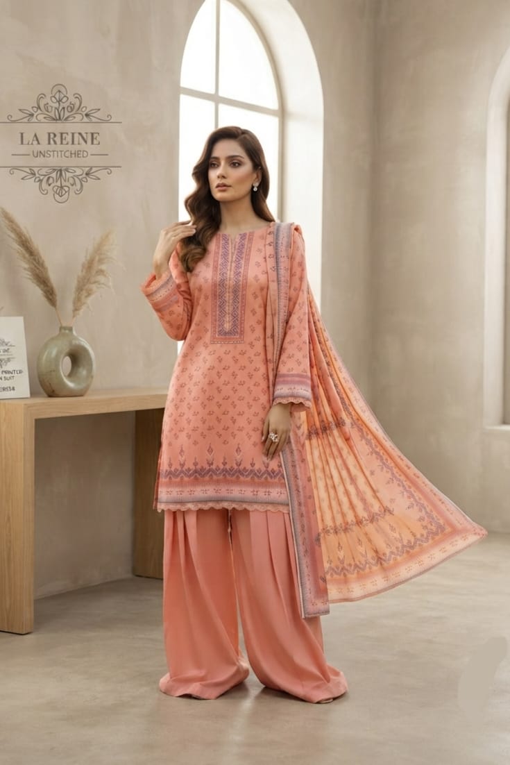 La Reine Unstitched Printed Lawn 3pc