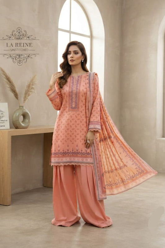 La Reine Unstitched Printed Lawn 3pc