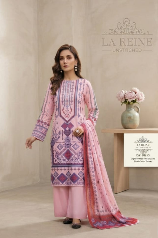 La Reine Unstitched Printed Lawn 3pc
